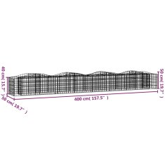 Vidaxl Lučna gabionska povišena gredica 400x50x50 cm pocinčano željezo