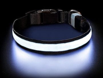 Netscroll LED svjetleća ogrlica za pse, USB punjiva, vodootporna, prilagodljiva veličina, visoka vidljivost do 500 m, za noćne šetnje, CollarLed