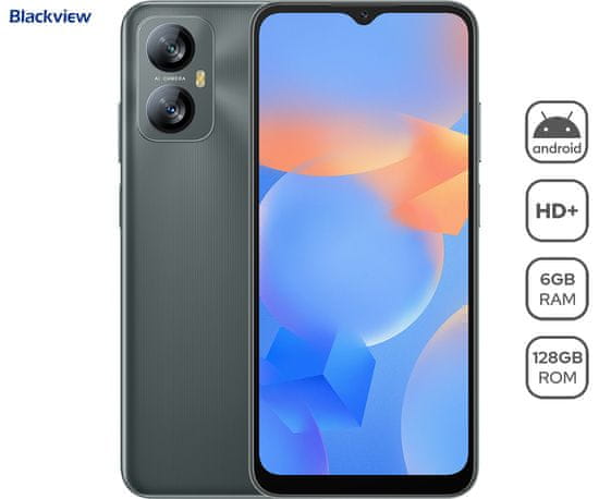 Blackview A52 PRO pametni telefon, 4G LTE, 6/128GB + maska, crna