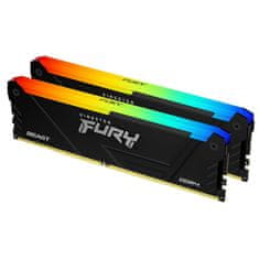 Kingston Fury Beast RGB memorija (RAM), 32 GB (2x 16 GB kit), DDR4, 3200 MHz, CL16, DIMM (KF432C16BB2AK2/32)