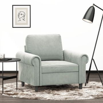 Vidaxl Fotelja, svijetlosiva, 60 cm, presvučena baršunom