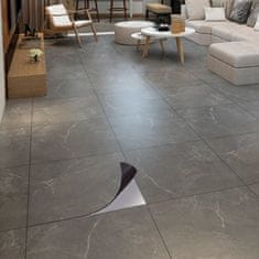 Netscroll Samoljepljive PVC naljepnice za pod i zid, crno-bijeli mramorni uzorak, vodootporne, protiv ogrebotina, 10 kom, 30x30 cm, FloorMarble, crna