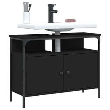 Vidaxl Ormarić za umivaonik crni 80x30x60 cm