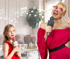 Forever BMS-300 LITE mikrofon i zvučnik, KARAOKE, Bluetooth, microSD, AUX, baterija, roza zlatna (Rose Gold)