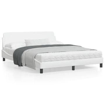 Vidaxl Okvir kreveta s uzglavljem bijeli 160x200 cm umjetna koža