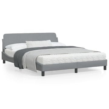 Vidaxl Okvir kreveta bez madraca svijetlo sivi 160x200 cm presvučen tkaninom