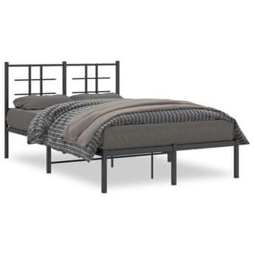 Vidaxl Metalni okvir kreveta s uzglavljem crni 120x200 cm