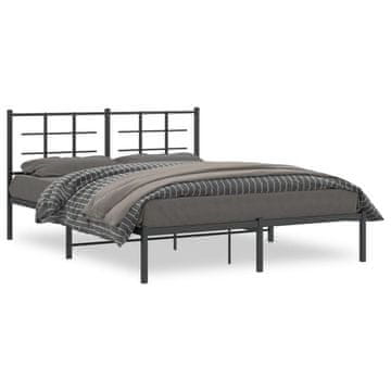 Vidaxl Metalni okvir kreveta s uzglavljem crni 160x200 cm