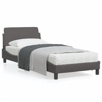Vidaxl Okvir kreveta s uzglavljem sivi 80x200 cm umjetna koža