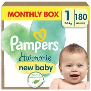  Pampers Harmonie pelene, 2-5 kg, 180/1 (mjesečno pakiranje)