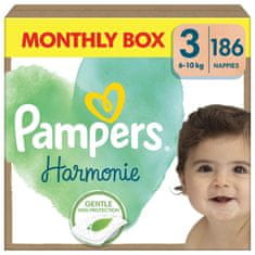 Pampers Harmonie pelene, 6-10 kg, 186/1 (mjesečno pakiranje)