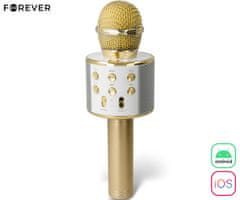Forever BMS-300 LITE mikrofon i zvučnik, KARAOKE, Bluetooth, microSD, AUX, baterija, zlatna (Honey Gold)
