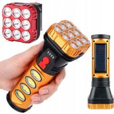 Hitelektro ACA. LED +Cob solarna ručna svjetiljka 1200mah USB