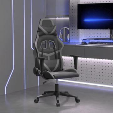 Vidaxl Masažna igraća stolica, crna i siva, umjetna koža
