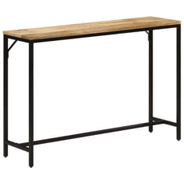 Vidaxl Konzolni stolić 110x30x75 cm, neobrađeno drvo manga i željezo