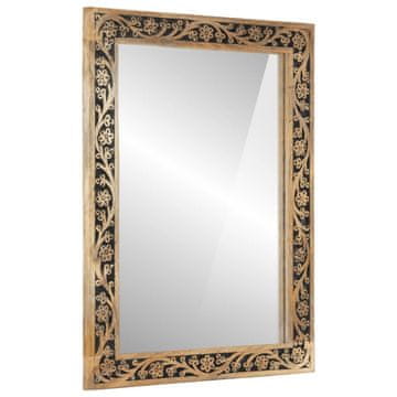 Vidaxl Ogledalo za kupaonicu 50x70x2,5 cm Masivno drvo manga i staklo