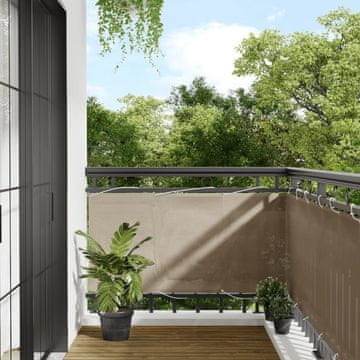 Vidaxl Balkonska pregrada, smeđa, 75x800 cm, 100% poliester Oxford
