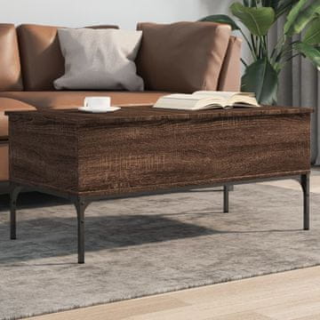 Vidaxl Klub stolić smeđi hrast 100x50x45 cm