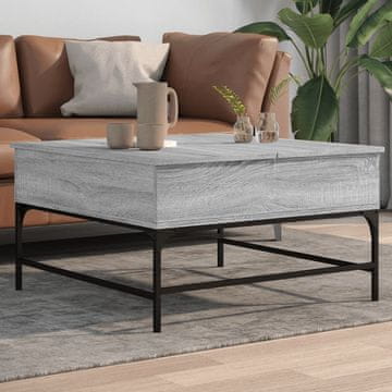 Vidaxl Klub stolić, sivi hrast sonoma, 80x80x45 cm