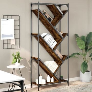 Vidaxl Polica, dimljeni hrast, 79x30x180 cm, materijal na bazi drva