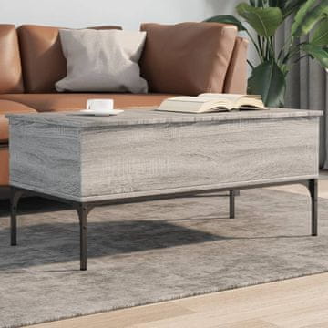 Vidaxl Klub stolić, sivi hrast sonoma, 100x50x45 cm
