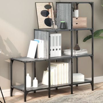 Vidaxl Polica, sivi hrast sonoma, 92x30x102 cm, materijal na bazi drva