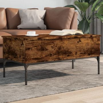 Vidaxl Klub stolić dimljeni hrast 100x50x45 cm