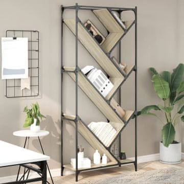 Vidaxl Polica, Sonoma hrast 79x30x180 cm, Materijal na bazi drva i metala