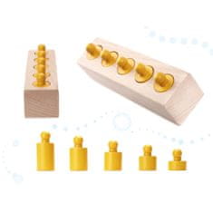 MG Montessori Sorters drveni cilindrični utezi, obojen