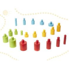 MG Montessori Sorters drveni cilindrični utezi, obojen