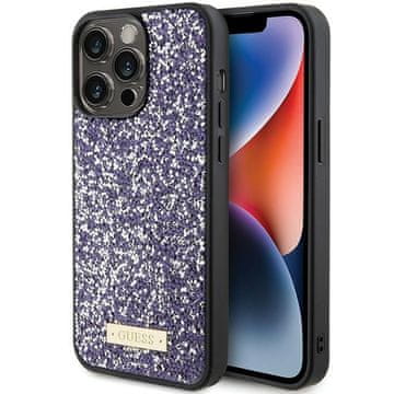 Guess Maska Guess Rhinestone Metal Logo za iPhone 15 Pro - roza