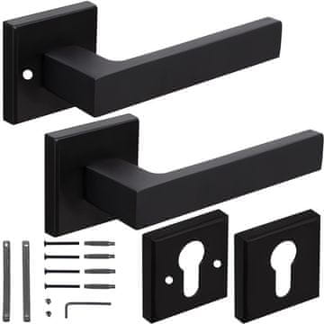 Ruhhy Aluminijski set. univerzalne moderne unutarnje kvake crna mat