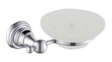 SAPHO DIAMOND Sapho retro sapunica od mliječnog stakla i kromiranog mesinga