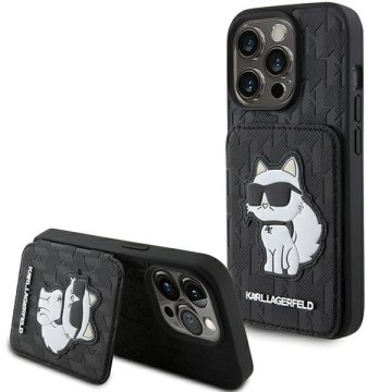 Karl Lagerfeld Karl Lagerfeld Saffiano Choupette maska za iPhone 15 Pro Max - crna