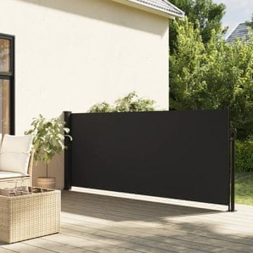 Vidaxl Uvlačna bočna tenda crna 120x500 cm