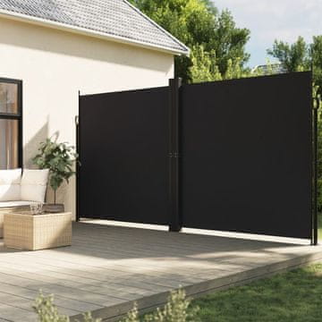 Vidaxl Uvlačna bočna tenda crna 200x1200 cm