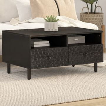 Vidaxl Klub stolić crni 80x54x40 cm masivno drvo manga