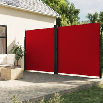 Vidaxl Uvlačna bočna tenda crvena 200x1200 cm