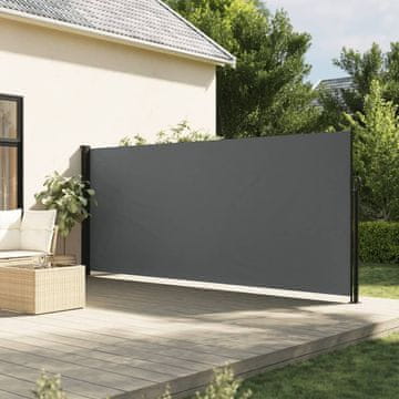 Vidaxl Uvlačna bočna tenda za terasu, antracit, 180 x 600 cm