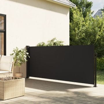 Vidaxl Uvlačna bočna tenda crna 117 x 300 cm