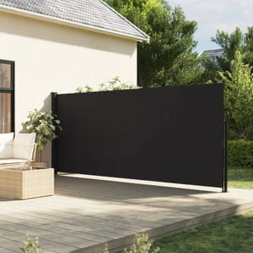 Vidaxl Uvlačna bočna tenda crna 160 x 500 cm