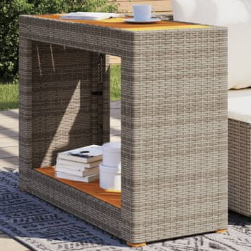 Vidaxl Vrtni stol s drvenom pločom, sivi, 100x40x75 cm