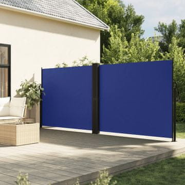 Vidaxl Uvlačna bočna tenda za terasu, plava, 180 x 600 cm