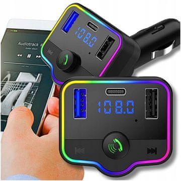 Hitelektro LED RGB auto FM transmiter MP3 bluetooth 5.0 i punjač 2x USB 3.0 12-24V