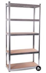 Aga 2x Metalna polica 180x90x40 cm 5 polica