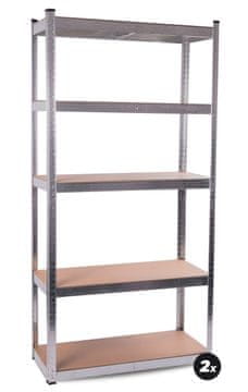 Aga 2x Metalna polica 180x90x40 cm 5 polica