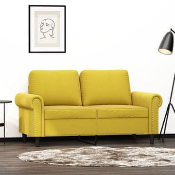 Vidaxl Dvosjed Kauč Žuti 120 cm Baršunasti Presvlaka