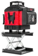 RED TECHNIC Punjivi LCD 4D 16-linijski zeleni građevinski laserski nivelir 2x 3500mAh + daljinski upravljač