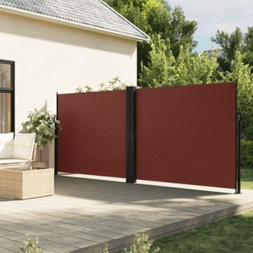 Vidaxl Uvlačna bočna tenda smeđa 160 x 600 cm