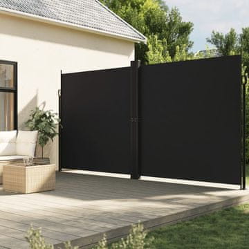Vidaxl Uvlačna bočna tenda crna 200 x 600 cm